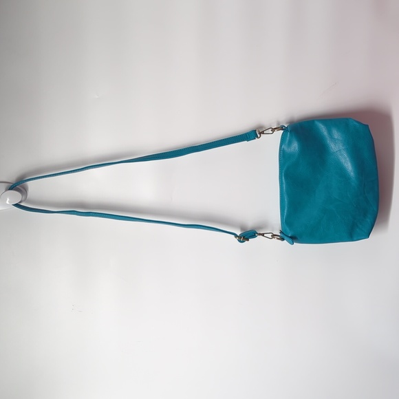 Turquoise Faux Leather Crossbody Bag - Picture 1 of 7
